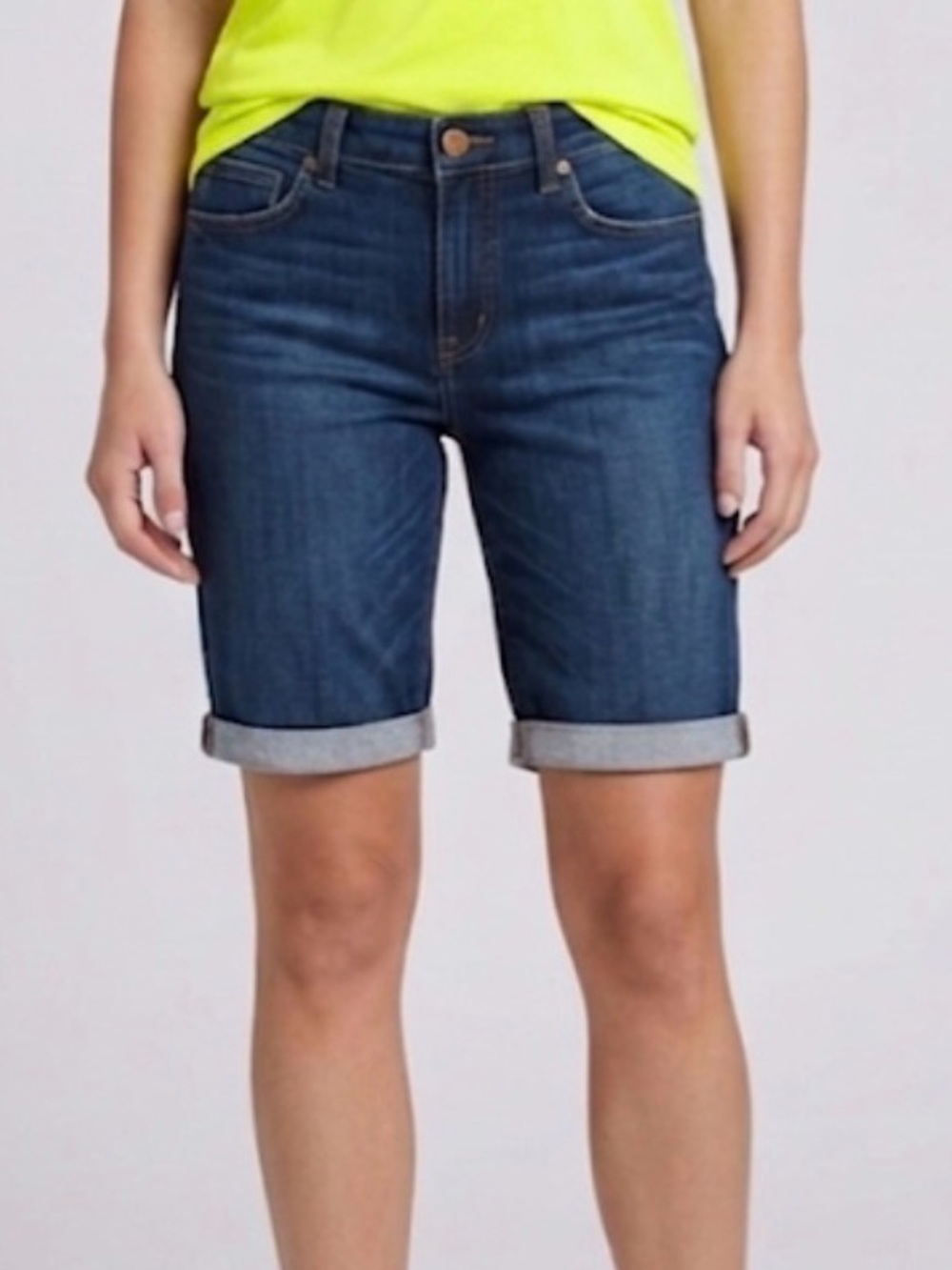 Joe's Jeans Dark Blue Rolled Cuff Denim Bermuda Shorts women’s 27